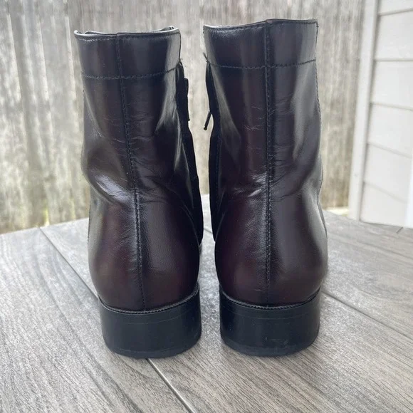 Florsheim Essex Boots Men 8D Red Leather Dress Ankle Side Zip Moc Toe 17074 18 - Picture 6 of 13